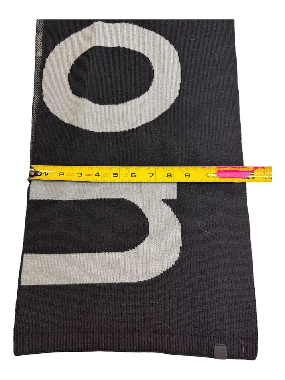 Lululemon Athletica Wool-Blend Knit Logo Scarf Black/Rhino Grey Unisex One Size